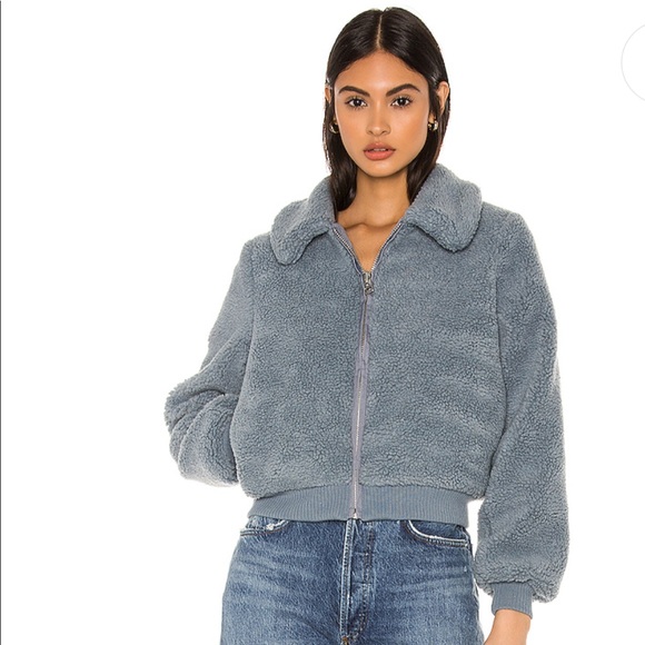 Privacy Please Teddy Jacket Dusty Blue - Picture 2 of 3